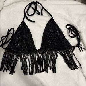 Windsor store bling fringe crop top